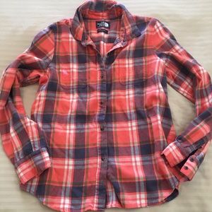 North Face Plaid button down. Large.